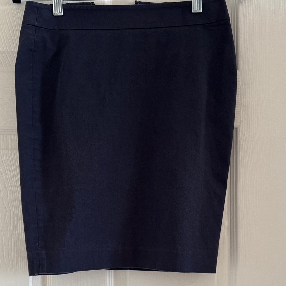 Ann Taylor Navy Work Pencil Skirt Suiting Size 00 Petite